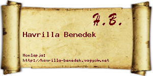 Havrilla Benedek névjegykártya