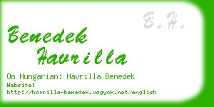 benedek havrilla business card
